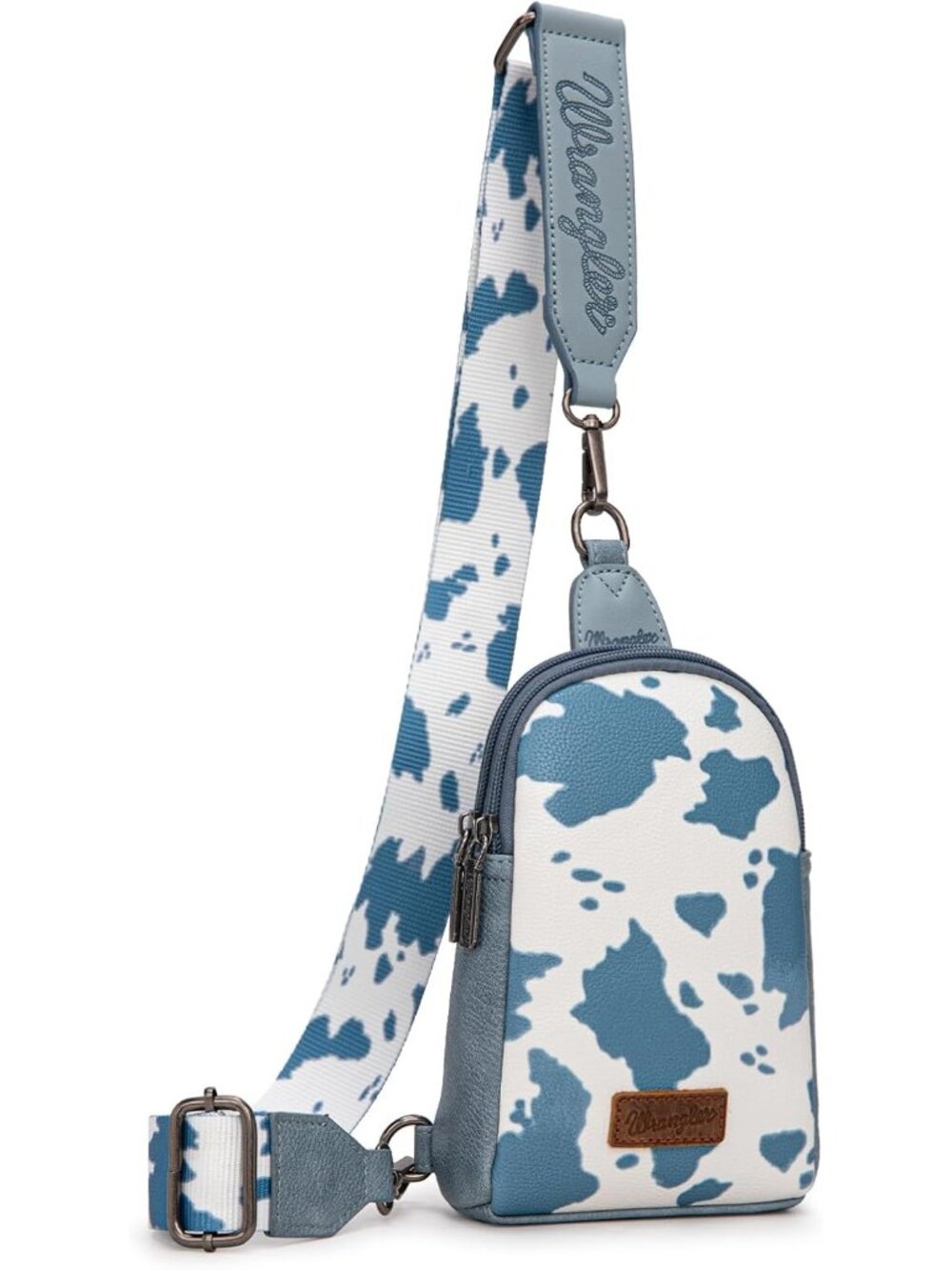 Wrangler Cow Print Crossbody Bags for Women Western Sling Bag with Adjustable St